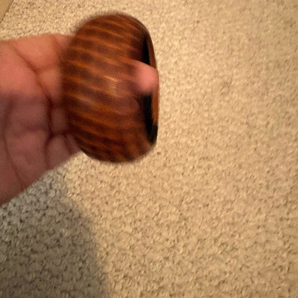 Brown And Black Patterned Leather Bangle From Ita… - image 7